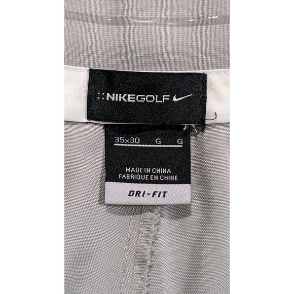 Nike Golf Pants Dri Fit Tour Performance Beige Pleated Athletic Tech Cuff 35x30 - Picture 7 of 11